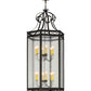 Meyda Lighting Estancia 27" 12-Light Copper Rust Pendant Light With Clear Seeded Shade Glass