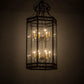 Meyda Lighting Estancia 27" 12-Light Gilded Tobacco Pendant Light With Clear Seeded Shade Glass