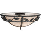 Meyda Lighting Estelle 18" 2-Light Smoke Flush Mount Light With Whitestone Idalight Shade Glass