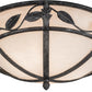 Meyda Lighting Estelle 18" 2-Light Smoke Flush Mount Light With Whitestone Idalight Shade Glass