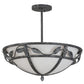 Meyda Lighting Estelle 20" 2-Light Smoke Semi-flush Mount Light With Whitestone Idalight Shade