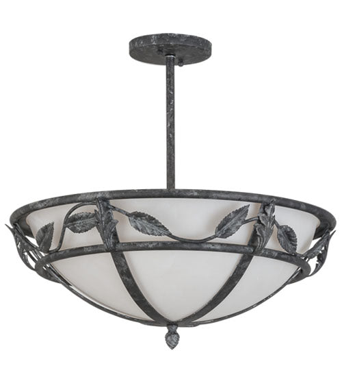 Meyda Lighting Estelle 20" 2-Light Smoke Semi-flush Mount Light With Whitestone Idalight Shade