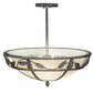 Meyda Lighting Estelle 20" 2-Light Smoke Semi-flush Mount Light With Whitestone Idalight Shade