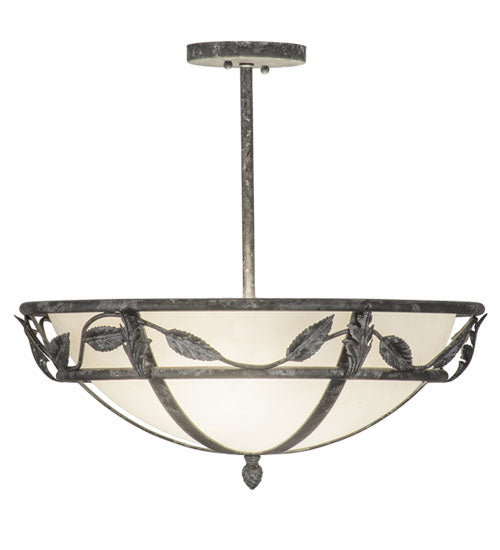 Meyda Lighting Estelle 20" 2-Light Smoke Semi-flush Mount Light With Whitestone Idalight Shade