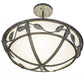 Meyda Lighting Estelle 20" 2-Light Smoke Semi-flush Mount Light With Whitestone Idalight Shade
