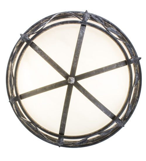 Meyda Lighting Estelle 20" 2-Light Smoke Semi-flush Mount Light With Whitestone Idalight Shade