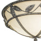 Meyda Lighting Estelle 20" 2-Light Smoke Semi-flush Mount Light With Whitestone Idalight Shade