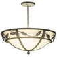 Meyda Lighting Estelle 20" 2-Light Smoke Semi-flush Mount Light With Whitestone Idalight Shade