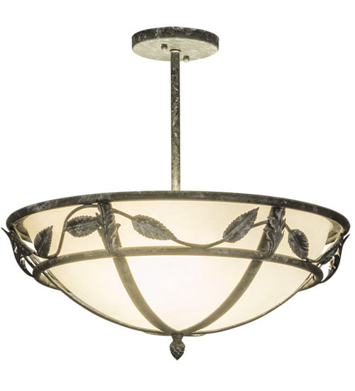 Meyda Lighting Estelle 20" 2-Light Smoke Semi-flush Mount Light With Whitestone Idalight Shade