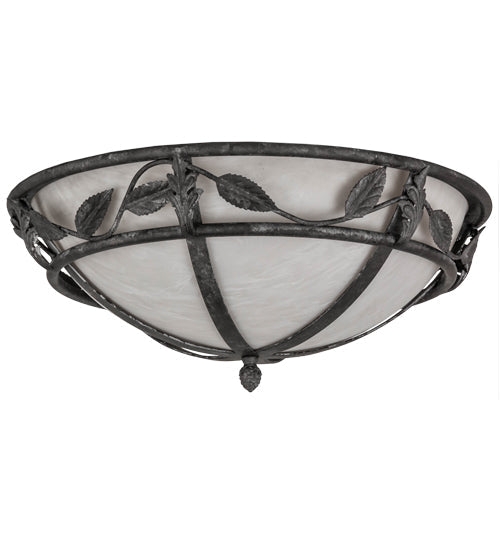 Meyda Lighting Estelle 225771 18" 2-Light Smoke Flush Mount Light With Whitestone Idalight Shade