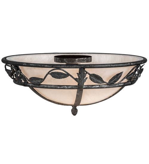 Meyda Lighting Estelle 225771 18" 2-Light Smoke Flush Mount Light With Whitestone Idalight Shade