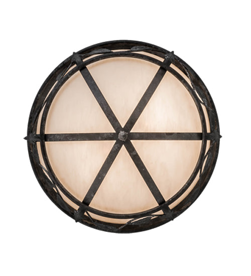 Meyda Lighting Estelle 225771 18" 2-Light Smoke Flush Mount Light With Whitestone Idalight Shade