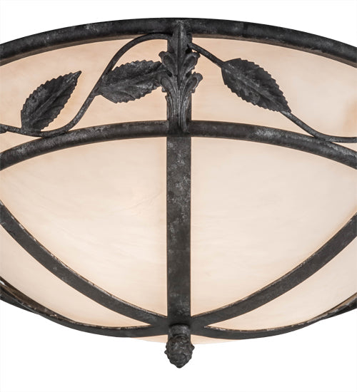 Meyda Lighting Estelle 225771 18" 2-Light Smoke Flush Mount Light With Whitestone Idalight Shade