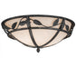 Meyda Lighting Estelle 225771 18" 2-Light Smoke Flush Mount Light With Whitestone Idalight Shade