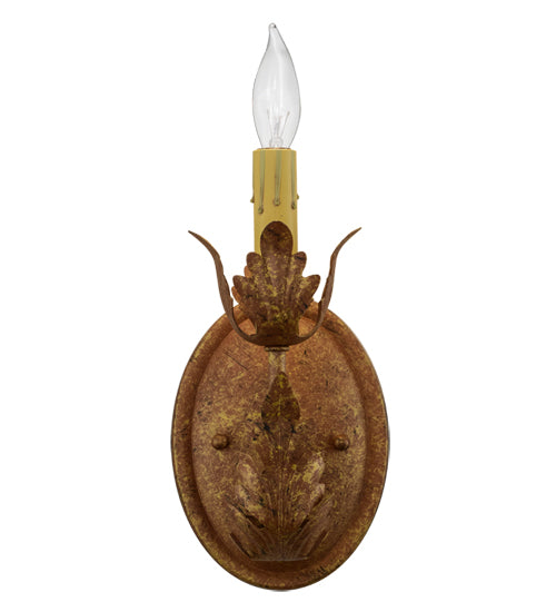 Meyda Lighting Esther 5" Autumn Leaf Wall Sconce With Amber Faux Candlelight