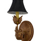 Meyda Lighting Esther 6" Autumn Leaf Wall Sconce With Black Textrene Shade