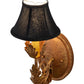 Meyda Lighting Esther 6" Autumn Leaf Wall Sconce With Black Textrene Shade