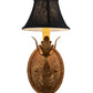 Meyda Lighting Esther 6" Autumn Leaf Wall Sconce With Black Textrene Shade