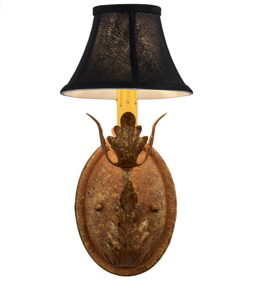 Meyda Lighting Esther 6" Autumn Leaf Wall Sconce With Black Textrene Shade