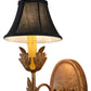 Meyda Lighting Esther 6" Autumn Leaf Wall Sconce With Black Textrene Shade