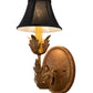 Meyda Lighting Esther 6" Autumn Leaf Wall Sconce With Black Textrene Shade