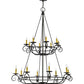 Meyda Lighting Estrella 45" 16-Light 2-Tier Antique Iron Gate Chandelier With Amber Faux Candlelight