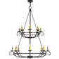 Meyda Lighting Estrella 45" 16-Light 2-Tier Antique Iron Gate Chandelier With Amber Faux Candlelight