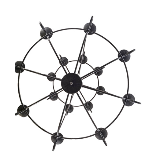 Meyda Lighting Estrella 45" 16-Light 2-Tier Antique Iron Gate Chandelier With Amber Faux Candlelight