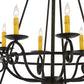 Meyda Lighting Estrella 45" 16-Light 2-Tier Antique Iron Gate Chandelier With Amber Faux Candlelight