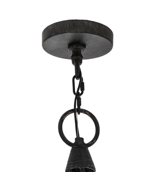 Meyda Lighting Estrella 45" 16-Light 2-Tier Antique Iron Gate Chandelier With Amber Faux Candlelight