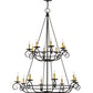 Meyda Lighting Estrella 45" 16-Light 2-Tier Antique Iron Gate Chandelier With Amber Faux Candlelight