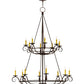 Meyda Lighting Estrella 45" 16-Light 2-Tier Chandelier With Amber Faux Candlelight