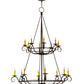 Meyda Lighting Estrella 45" 16-Light 2-Tier Chandelier With Amber Faux Candlelight