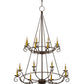 Meyda Lighting Estrella 45" 16-Light 2-Tier Chandelier With Amber Faux Candlelight