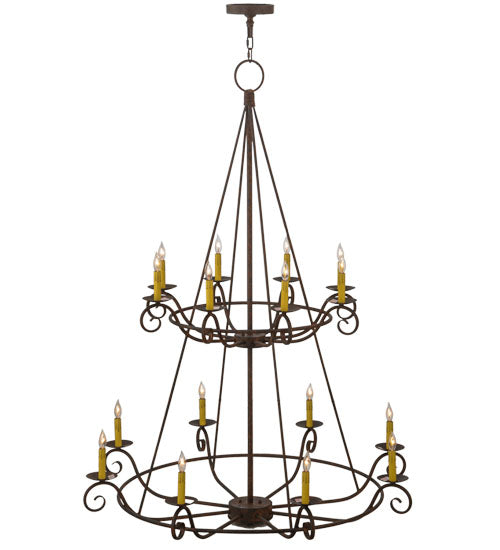 Meyda Lighting Estrella 45" 16-Light 2-Tier Chandelier With Amber Faux Candlelight