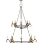 Meyda Lighting Estrella 45" 16-Light 2-Tier Chandelier With Amber Faux Candlelight