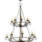 Meyda Lighting Estrella 45" 16-Light 2-Tier Chandelier With Amber Faux Candlelight