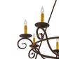 Meyda Lighting Estrella 45" 16-Light 2-Tier Chandelier With Amber Faux Candlelight