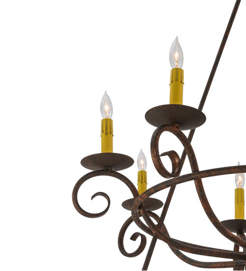 Meyda Lighting Estrella 45" 16-Light 2-Tier Chandelier With Amber Faux Candlelight