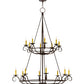 Meyda Lighting Estrella 45" 16-Light 2-Tier Chandelier With Amber Faux Candlelight