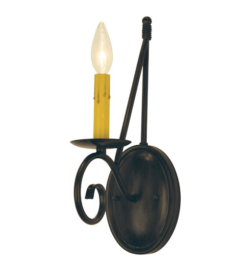 Meyda Lighting Estrella 5" Smoke Wall Sconce With Amber Faux Candlelight