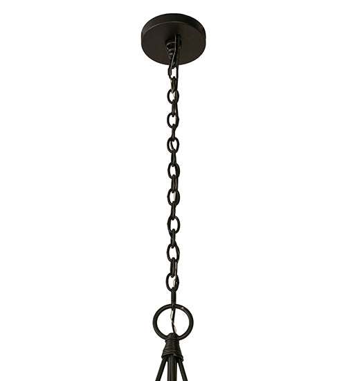 Meyda Lighting Estrella 54" 16-Light 2-Tier Textured Black Chandelier With Amber Faux Candlelight