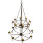 Meyda Lighting Estrella 54" 16-Light 2-Tier Textured Black Chandelier With Amber Faux Candlelight