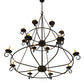 Meyda Lighting Estrella 54" 16-Light 2-Tier Textured Black Chandelier With Amber Faux Candlelight