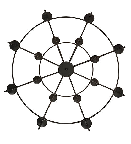 Meyda Lighting Estrella 54" 16-Light 2-Tier Textured Black Chandelier With Amber Faux Candlelight