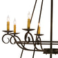 Meyda Lighting Estrella 54" 16-Light 2-Tier Textured Black Chandelier With Amber Faux Candlelight