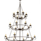 Meyda Lighting Estrella 60" 24-Light 3-Tier Delmonico Bronze Chandelier With Amber Faux Candlelight