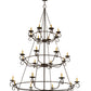 Meyda Lighting Estrella 60" 24-Light 3-Tier Delmonico Bronze Chandelier With Amber Faux Candlelight