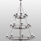Meyda Lighting Estrella 60" 24-Light 3-Tier Mahogany Bronze Chandelier With White Faux Candlelight