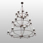 Meyda Lighting Estrella 60" 24-Light 3-Tier Mahogany Bronze Chandelier With White Faux Candlelight